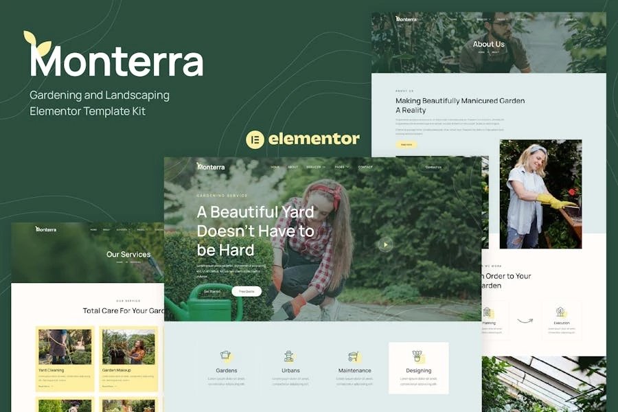 Monterra - Template Kit Elementor para jardinería y paisajismo