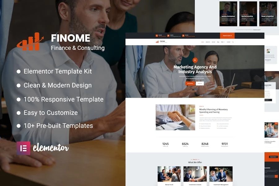 Finome - Template Kit de Elementor para finanzas y negocios