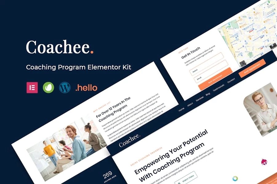 Coachee - Template Kit Elementor para programas de entrenamiento
