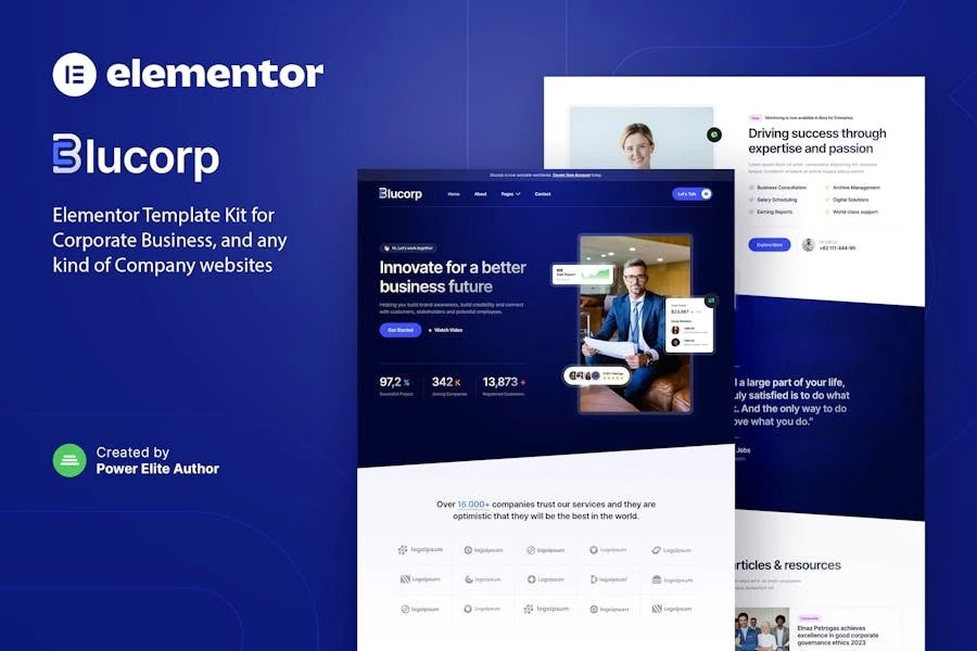 Blucorp Template Kit Elementor para empresas Corporativa
