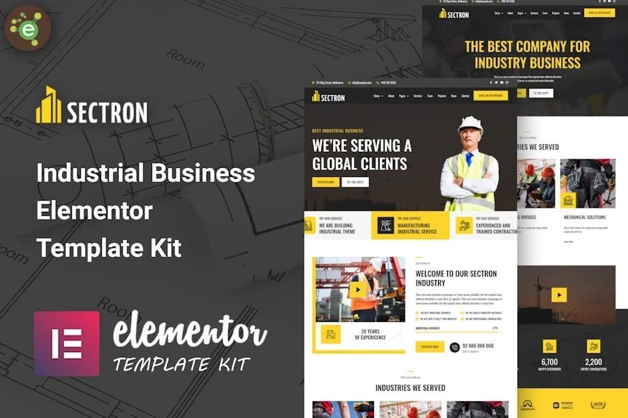 Sectron - Template Kit de Elementor para empresas industriales