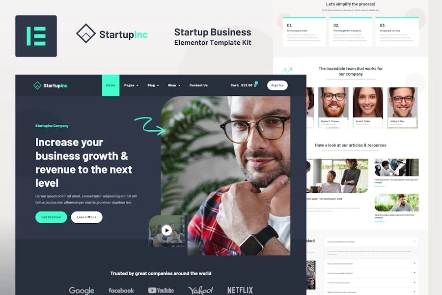StartupInc - Kit de plantillas Elementor para empresas emergentes