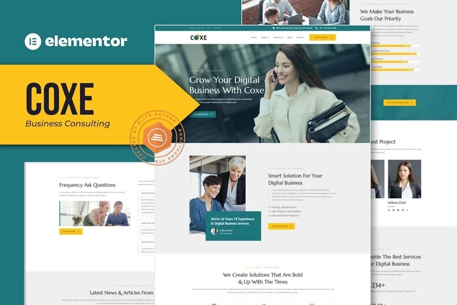 Coxe - Template Kit Elementor de consultoría empresarial
