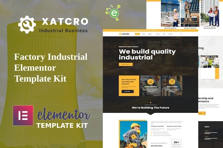 Xatcro - Template Kit para fábricas industriales Elementor