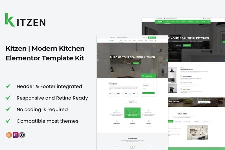 Kitzen Template Kit Modern Kitchen Elementor