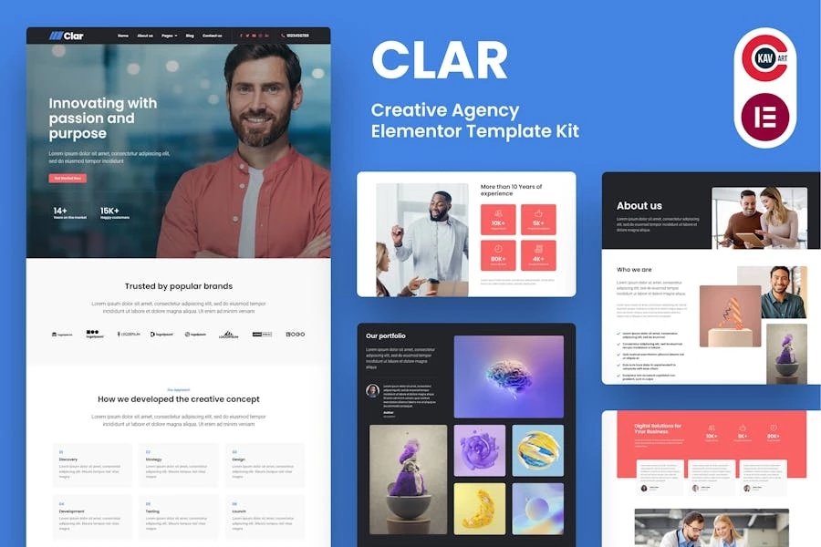 Clar - Template Kit Elementor para Agencia digitales
