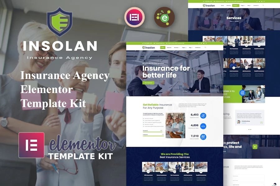Insolan - Template Kit Elementor para Agencia de seguros