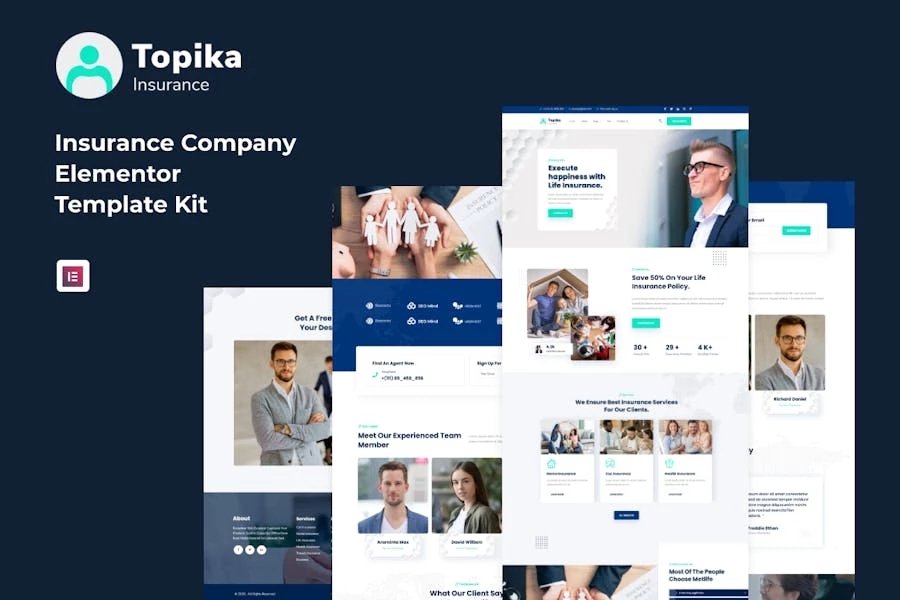 Topika - Template Kit Elementor para Agencia de seguros