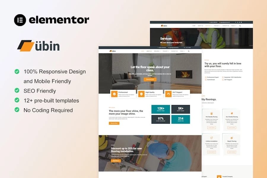 Ubin - Flooring Service Elementor Template Kit