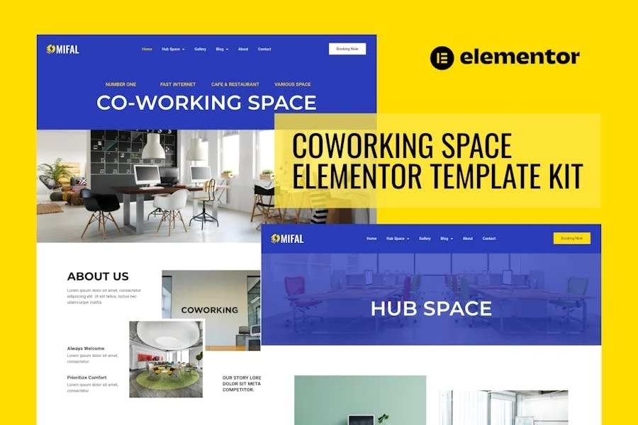 Mifal - Template Kit Elementor para espacios de coworking