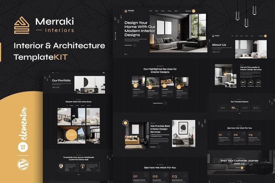 Merraki - Template Kit Elementor para interiores y arquitectura