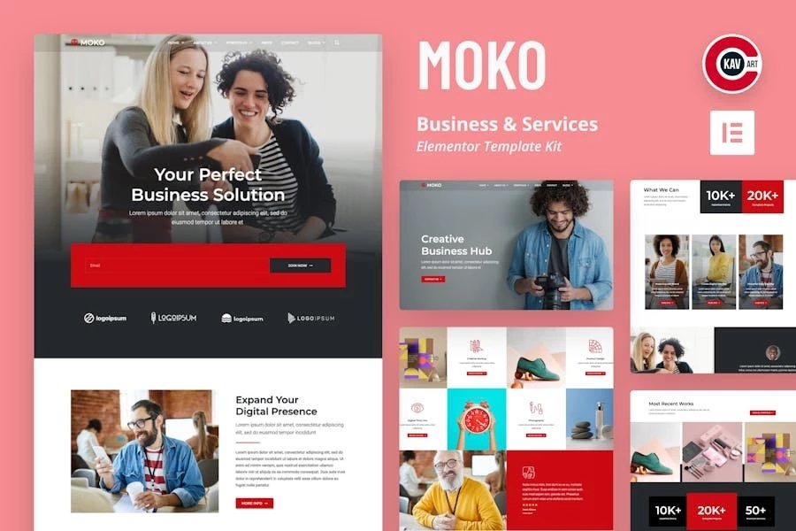 Moko - Template Kit de Elementor de negocios y servicios