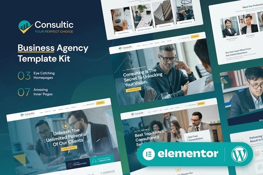 Consultic - Template Kit Elementor para Agencia de negocios