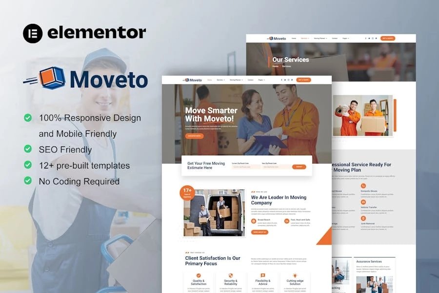Moveto - Template Kit Elementor para empresas de mudanzas