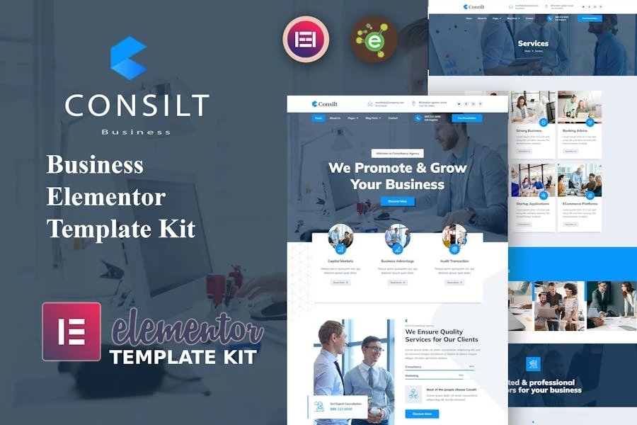Consilt - Template Kit Elementor para negocios y consultoría