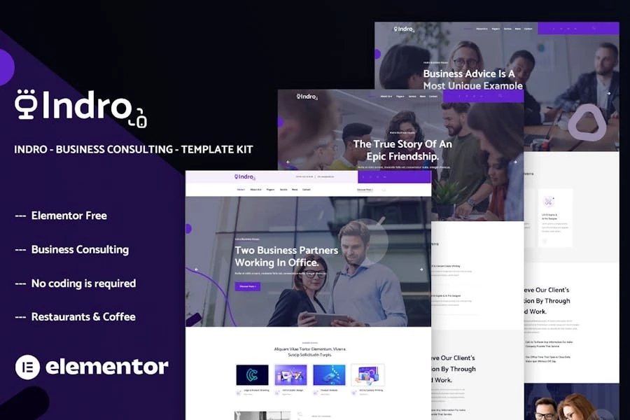 Indro - Template Kit Elementor para consultoría empresarial