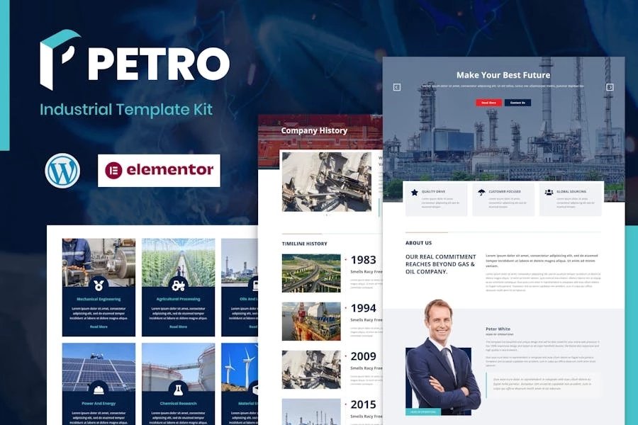 Petro - Template Kit para Elementor industrial