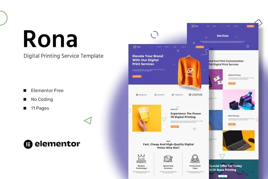 Rona - Template Kit para servicios de impresión digital