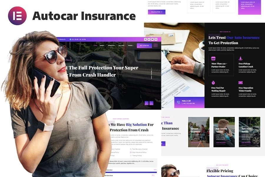 Asurance - Template Kit Elementor para servicios de protección y seguro de automóviles
