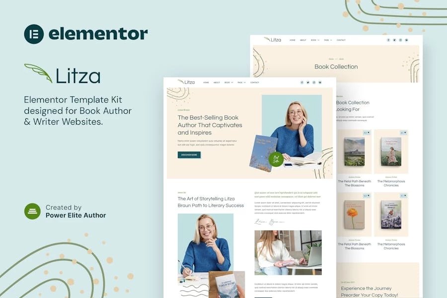 Litza Template Kit Elementor para Autor y escritores de libros