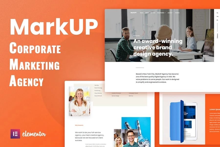 MarkUp - Kit de plantillas Elementor para agencias corporativas y de marketing