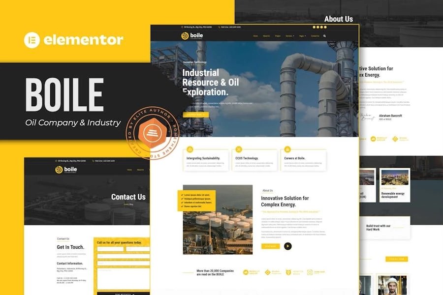 Boile - Template Kit Elementor para empresas petroleras e industriales