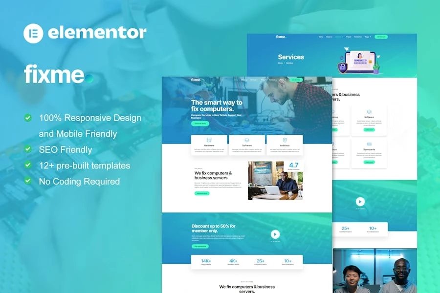 Fixme - Template Kit Elementor para el servicio de reparación