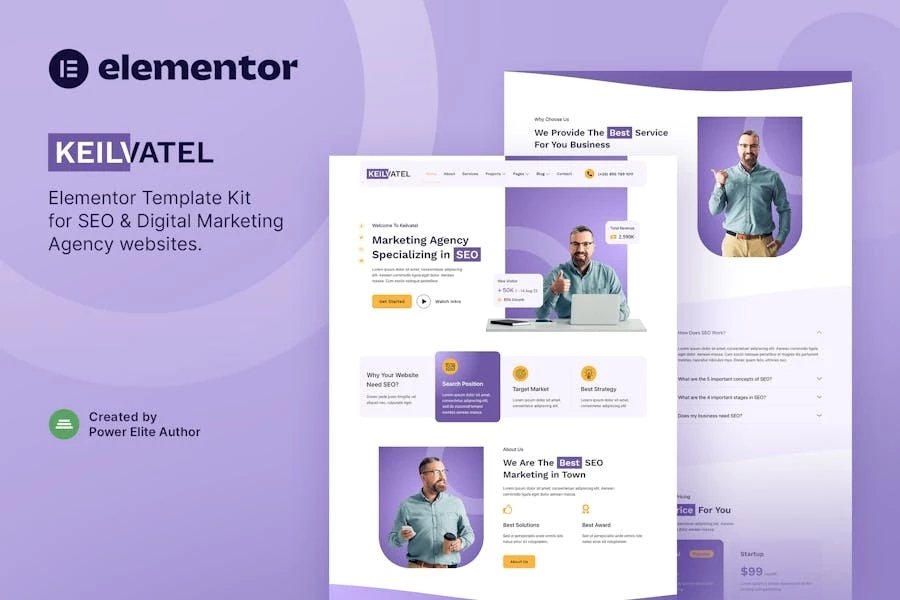 Keilvatel Template Kit Elementor para Agencia de SEO y marketing digital