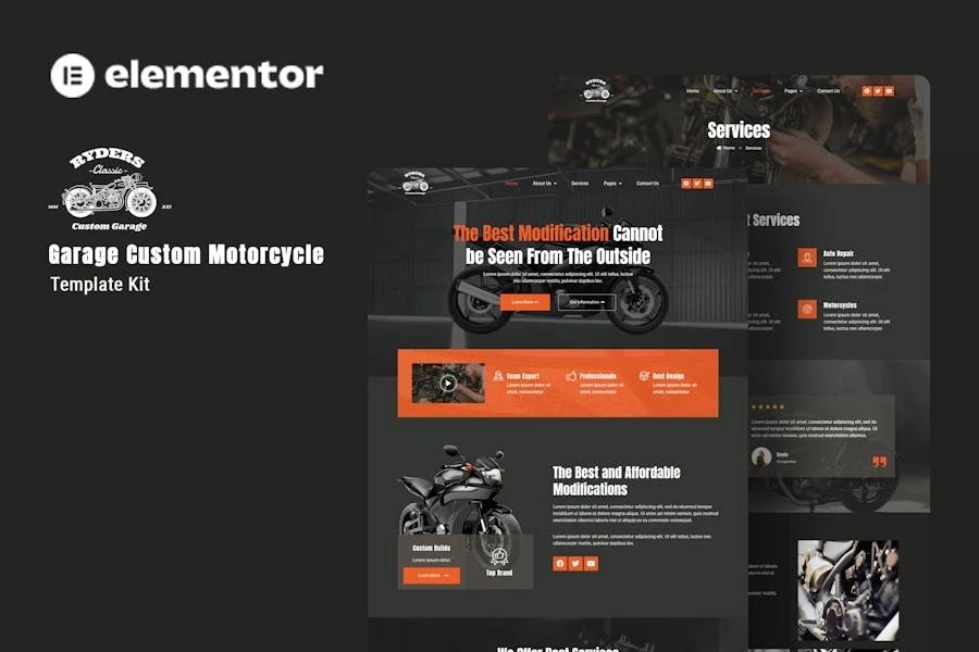 Ryders - Template Kit personalizadas de elementos para motocicletas Garage