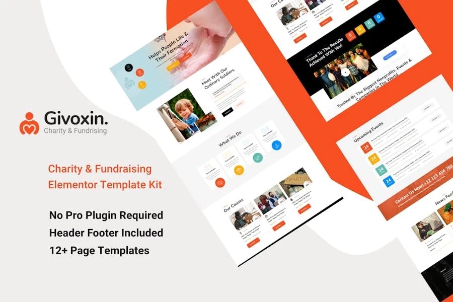 Givoxin - Template Kit para Elementor benéfico