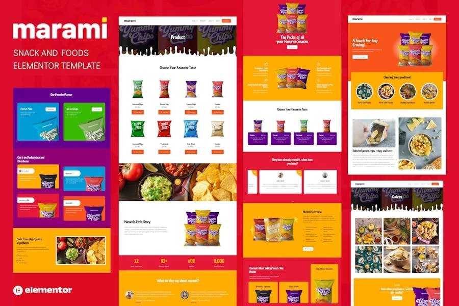 Marami - Template Kit para panadería y marca de aperitivos