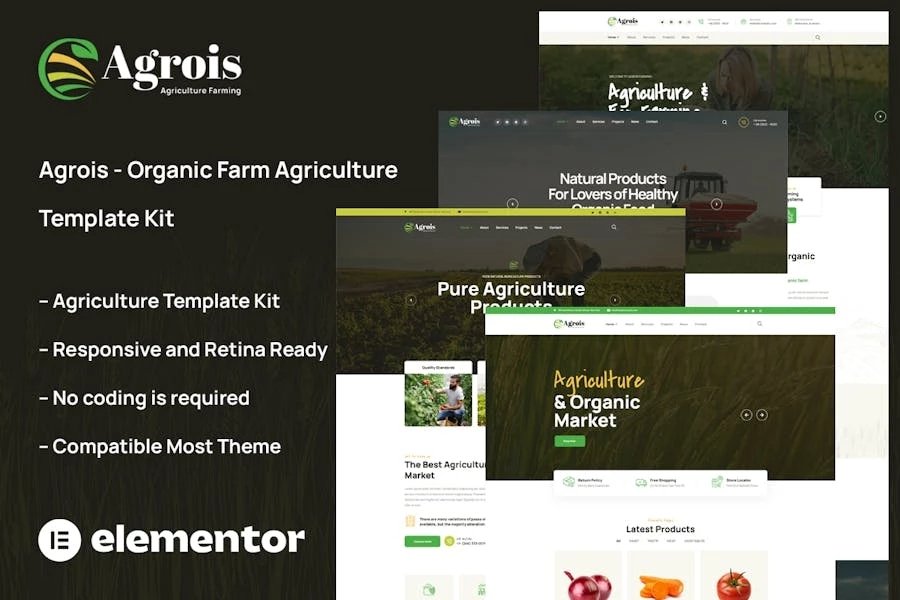 Agrois - Template Kit de agricultura agrícola orgánica