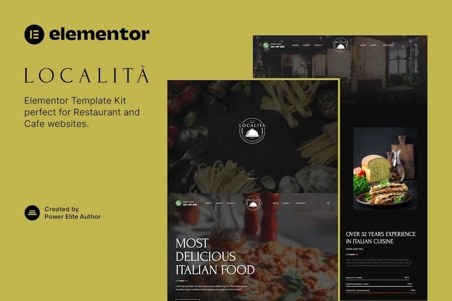 Località - Template Kit Elementor de restaurante y café italiano