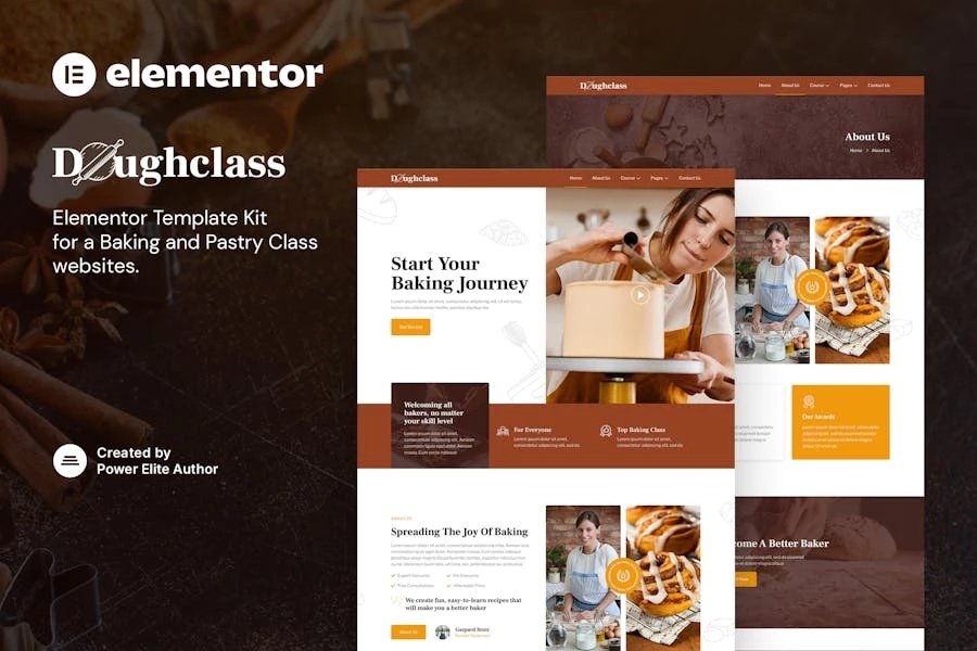 Doughclass - Template Kit Elementor para pastelería y repostería