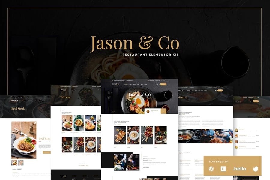 Jason Co - Kit de plantillas Elementor para restaurantes y cafeterías