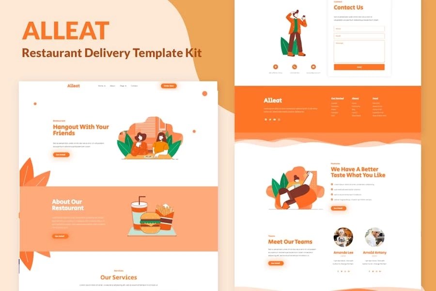 Alleat - Kit de plantillas Elementor para restaurantes