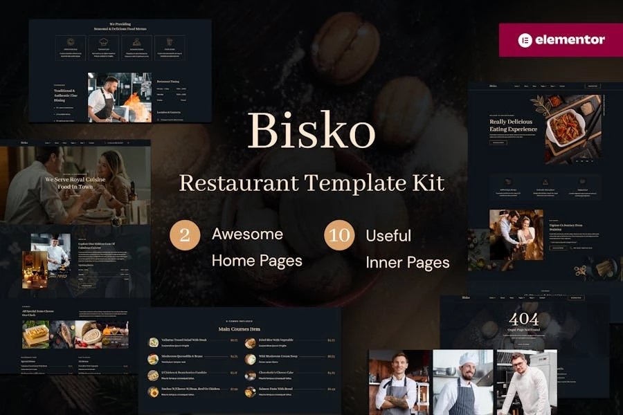 Bisko - Template Kit Elementor para restaurantes y cafeterías