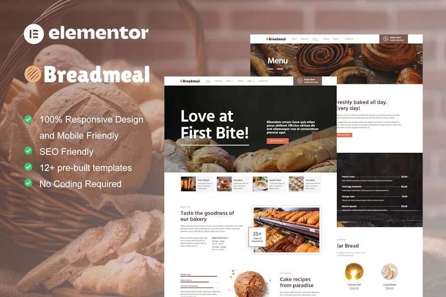 BreadMeal - Template Kit para elementos de panadería y pastel