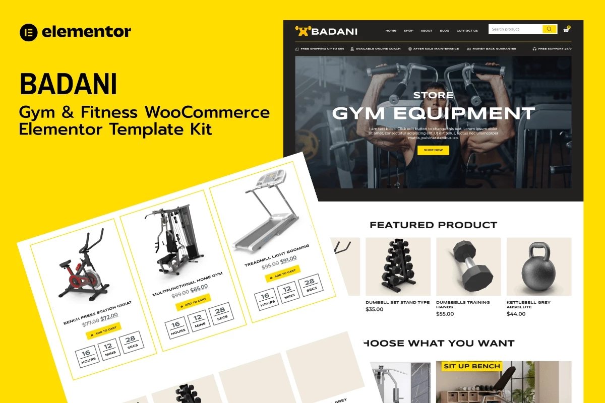 Badani - Kit de plantillas WooCommerce Elementor Pro para tienda