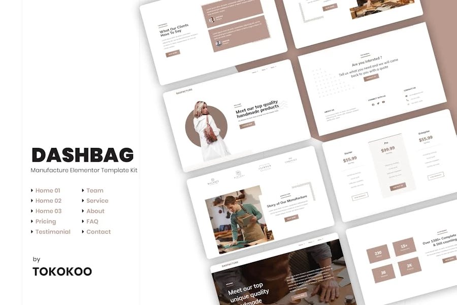 DashBag Template Kit Elementor de la tienda
