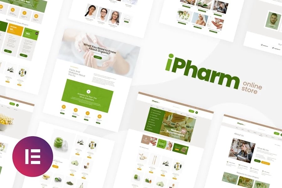 iPharm - Kit de plantillas Woocommerce Elementor para farmacia en línea