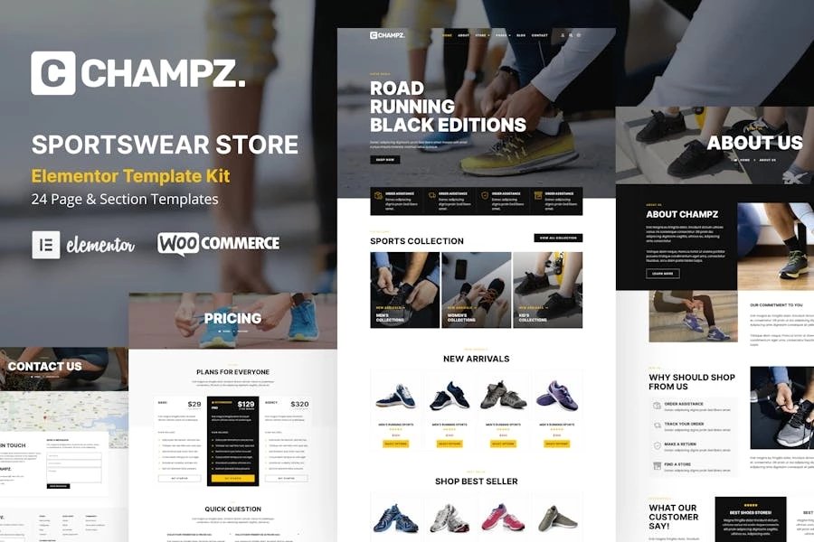 Champz - Template Kit para tienda en línea de zapatillas y ropa deportiva