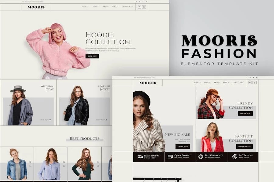 Mooris - Template Kit WooCommerce Fashion Elementor