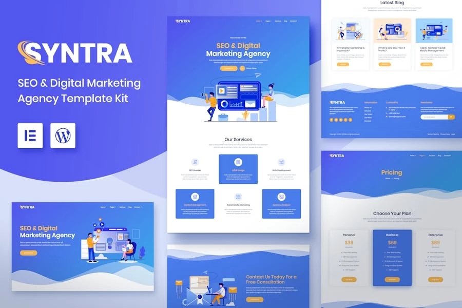 SYNTRA - Template Kit para Agencia de marketing digital y SEO