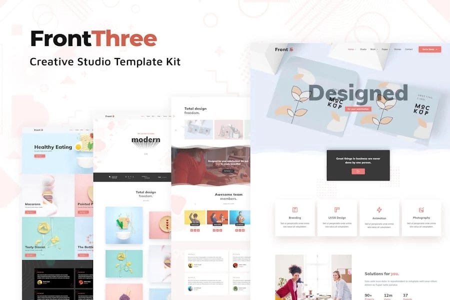 FrontThree - Kit de plantillas de estudio creativo