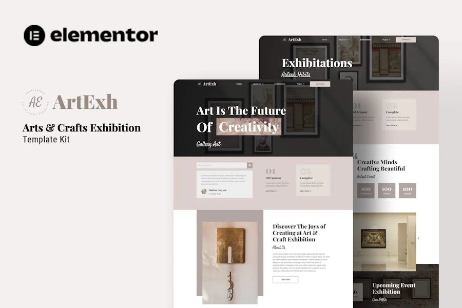 Artexh - Template Kit Elementor para exposiciones de arte y manualidades