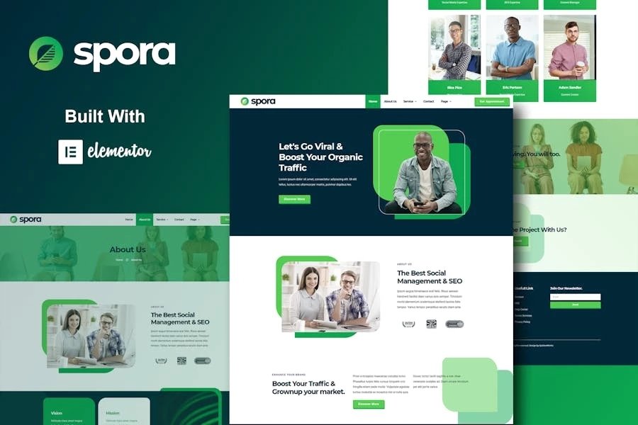 Spora - Template Kits para Agencia digitales y Creative Elementor