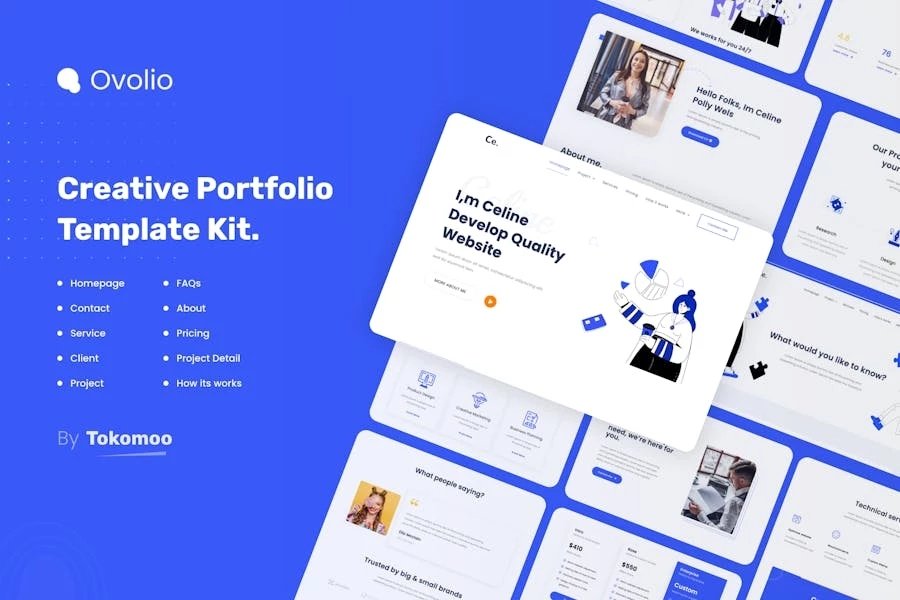 Ovolio - Kit de plantillas Elementor Pro para agencia creativa
