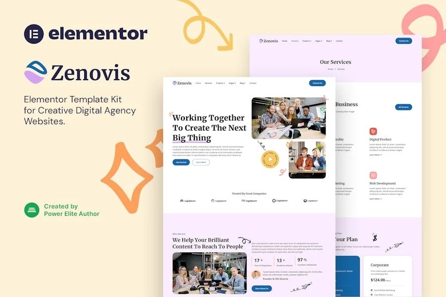 Zenovis - Template Kit Elementor de agencia digital creativa