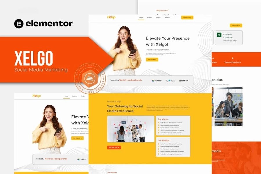 Xelgo - Kit de plantillas Elementor para marketing en redes sociales